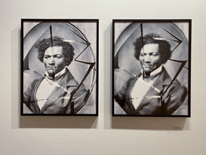 Turner created photographs that contain images of Frederick Douglass – “Seen #1” (left)  and “Seen #2