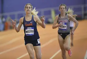 Amanda Vestri won the 5,000 meter with a time of 16:10.33, winning the event by six seconds.