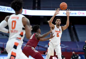 Anselem started playing basketball at a later age than his teammates. Boeheim said he's not ready to start yet but if he can progress as quickly as he has been, he may be ready soon.
