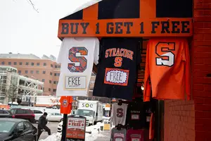 Shirt World is one of many apparel businesses in the Syracuse area which was heavily affected by the lack of fans in the Carrier Dome. 