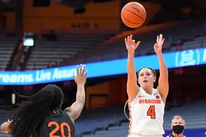 Tiana Mangakahia's career 736 assists are the most in Syracuse history.