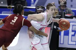 Emily Engstler scored a season-high 21 points in the ACC Tournament against Louisville, her new team.