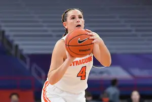 Tiana Mangakahia is Syracuse's all-time assist leader, with 736 assists, and second all-time in points per game (15.8). 