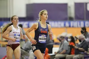 Amanda Vestri placed fourth in the women's 10,000 meter.