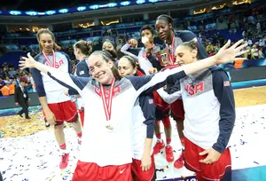 Before winning three gold medals with Team USA, Breanna Stewart starred at UConn, where she won four national championships. 