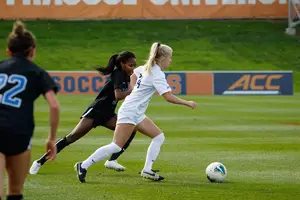 Meghan Root (pictured last season) scored Syracuse's only goal of the game against Louisville. 