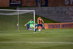 Manel Busquets scored Syracuse's first goal of the game against Clemson. 