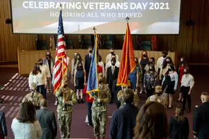 Syracuse University’s College of Law held a ceremony Tuesday honoring U.S. veterans. Several service members were in attendance. 
