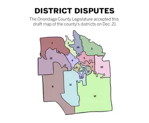 As a commissioner of the Onondaga County Board of Elections, Dustin Czarny, a Democrat, was one of six people assigned with creating proposals to redraw County Legislature districts after the 2020 U.S. Census. 

