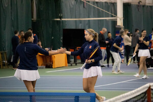 Achieving a near perfect weekend, Syracuse tennis dropped just one match in the singles competition to beat Boston University comfortably — 6-1