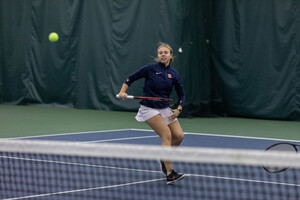Polina Kozyreva and Miyuka Kimoto clinched the doubles point for Syracuse. Kozyreva then continued her perfect singles record this season to help the Orange to an 8-0 start.