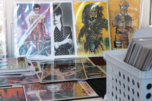 On Sunday, artists from around the Syracuse area gathered at the Shaffer Art Building to share their love of comics. One of the artists, Jason P. McCampbell was displaying his prints, which showcase his love for movies, music and comics.

