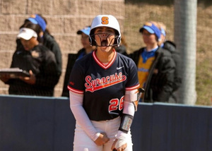 In high school, Taylor Posner played third base, only switching to the outfield at SU. Now, the sophomore brings fierce competitive energy to the outfield.