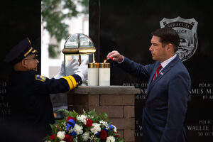 The ceremony included a 17-minute moment of silence to represent when the North and South towers were struck. It fulfilled the promise to never forget the lives lost on Sept. 11, 2001. 