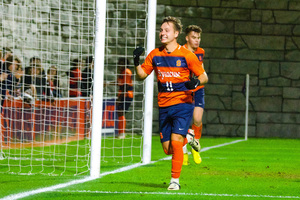 Felipe D'Agostini notched two goals in two minutes to help Syracuse beat Yale 2-0.
