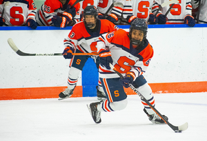After being tied 1-1 through two periods, Syracuse allowed five goals in the third period as it fell to Mercyhurst 6-2.