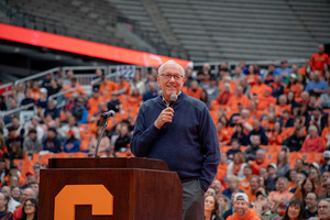 Feb. 24, 2024, is officially “Jim Boeheim Day” as Syracuse held a ceremony to honor the Hall of Fame men's basketball head coach.