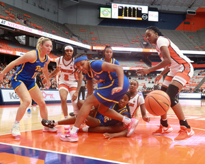 Syracuse held Liatu King to four points in the fourth quarter in its comeback win.