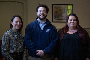 Brianna Shults, Sam Roux and Jennifer Quinn (left to right) spoke at “InclusiveU and You”, hosted by Syracuse University’s Office of Diversity and Inclusion as a part of their “Lunch and Learn” series. 