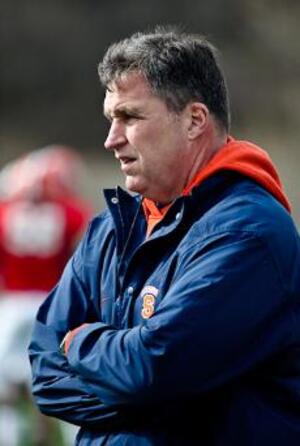Doug Marrone was the offensive coordinator for the New Orleans Saints from 2006-2008 when he was hired as the 28th Syracuse head football coach. Marrone played offensive lineman for the Orange for 1982-1985 and then graduated from SU in 1991. 