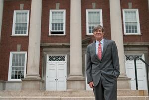 James Steinberg stands outside of the Maxwell School of Citizenship and Public Affairs, where he will be serving as the dean. 