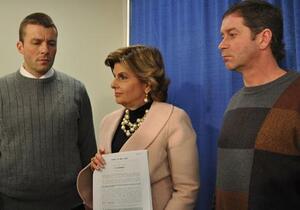 (From left) Bobby Davis, Gloria Allred and Mike Lang appeared in Albany on Tuesday to show support for a new bill that would extend the statute of limitations for child sexual abuse cases.