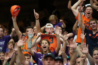 Syracuse fans jumped into the Northwestern fan section.