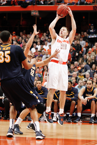 Syracuse guard Trevor Cooney takes a jumpshot.