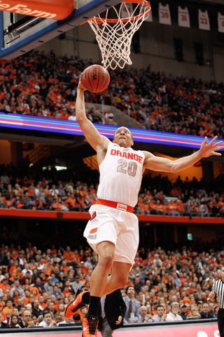 Syracuse guard Brandon Triche attempts a layup in the Orange's win over Canisius.
