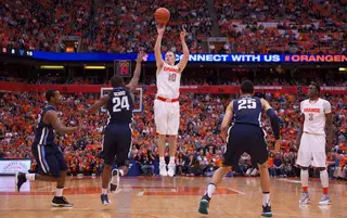 Syracuse guard Trevor Cooney was 2-6 on the game but hit two clutch threes down the line to seal the Orange's victory. 