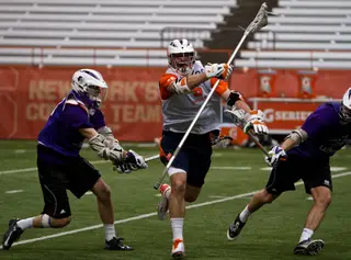 Syracuse's defense starred in the scrimmage against Holy Cross, allowing just six goals.