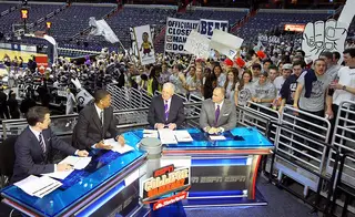 A general view of the ESPN College Game Day reporters live prior to the game between the Syracuse Orange and the Georgetown Hoyas at the Verizon Center on March 9, 2013 in Washington, D.C.