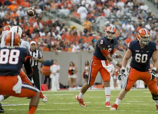 Drew Allen started his first game for Syracuse on Saturday at MetLife Stadium. Allen finished the day 17-of-38 with 193 yards and two interceptions as the Orange lost 23-17 to Penn State. 