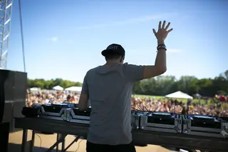 Nicky Romero performs his first song on the main stage.