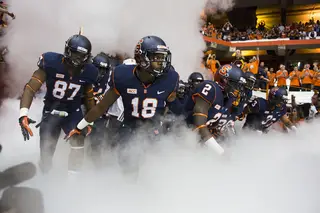 Oct. 5, 2013: The Syracuse University football team emerges onto the field  before the start of the Syracuse-Clemson matchup. Clemson beat Syracuse 49-14 inside the Carrier Dome. 