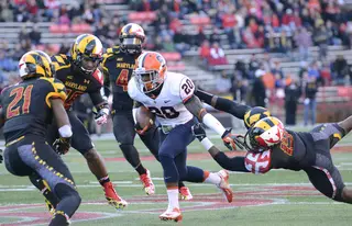 Brisly Estime breaks free for a sizable gain. Estime finished with four catches for 40 yards in Syracuse's 20-3 win over Maryland on Saturday.