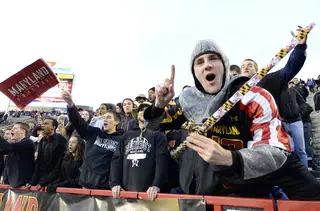Maryland fans celebrate early on. 