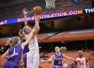 Syracuse's Isabella Slim goes for a shot in the paint. 