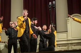The YellowJackets, an all-male University of Rochester group, was awarded first place during the fifth ICCA Mid-Atlantic quarterfinals at Hendricks Chapel on March 1, 2014.
