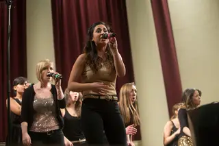 The Touchtones, an all-female group from Cornell University, performs during the fifth ICCA Mid-Atlantic quarterfinals at Hendricks Chapel on March 1, 2014.