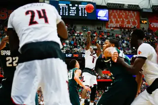 Louisville's Rozier goes for a 3-point shot late in the second half.
