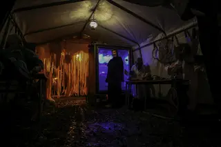 Alan and Katy Dombroski have been decorating their haunted house since 2003. The couple has been married for 47 years.