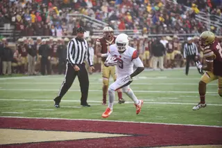 Philips jogs in to the end zone untouched. He was a key for Syracuse's offense on Saturday.