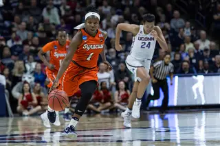 The ACC Player of the Year shot 10-of-22 from the field and made 50 percent of her 3s.