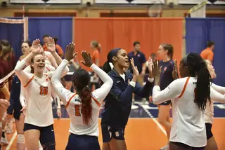 Syracuse won its first ACC game of the season, winning in four sets.