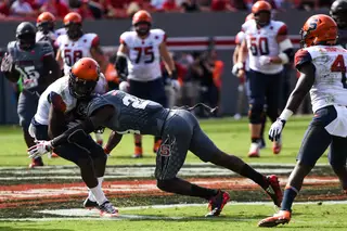 Syracuse averaged 12.8 yards per pass completion against the Wolfpack. 