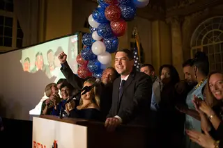 Hundreds of supporters gathered for Walsh’s election watch party, cheering and whistling beneath a set of chandeliers as DJ Khaled’s “All I Do Is Win” blasted from a set of speakers.