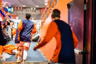 Syracuse players run out of the tunnel pregame.