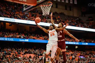 Tyus Battle goes in for a layup.