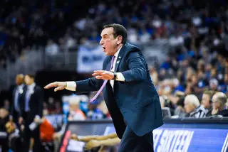 Krzyzewski tossed off his jacket during the game out of frustration. 